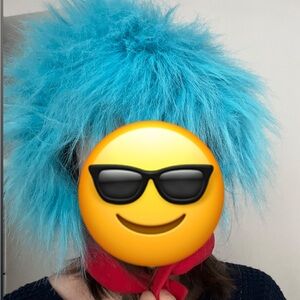 Dr. Seuss Fluffy thing 1 & 2 wig hat. Perfect condition 
Fits adults and kids